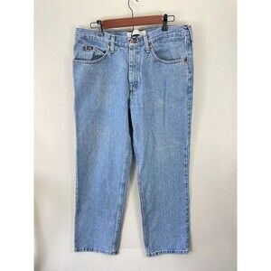 Lee Men's Size‎ 36x30 Blue Relaxed Fit Straight Medium Wash Denim Jeans 2055516